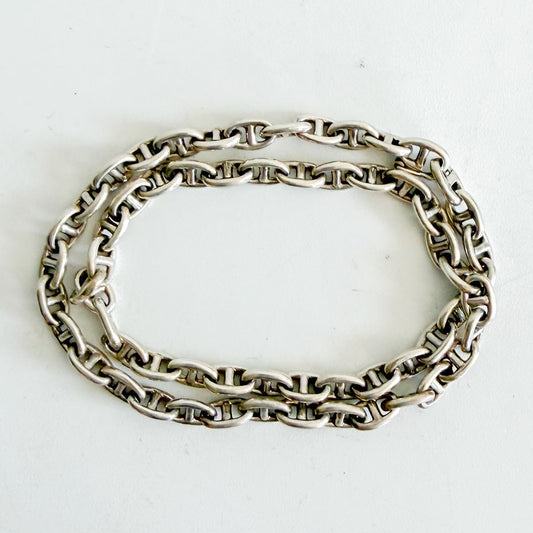 HERMES Chaine d'Ancre TPM 61 Silver Necklace Size ONE SIZE