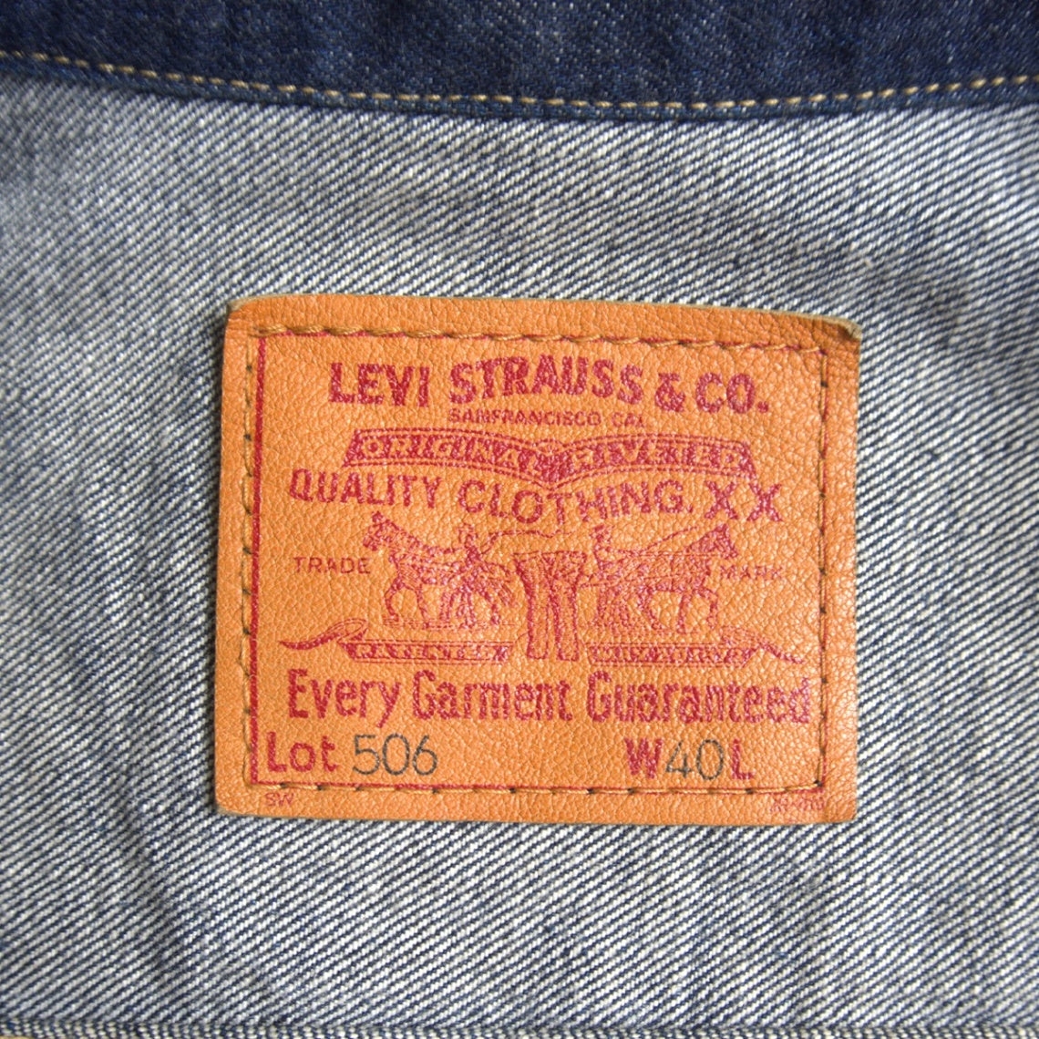 LEVI'S 1st 506XX Big E Japanese Made Denim Jacket Size 40