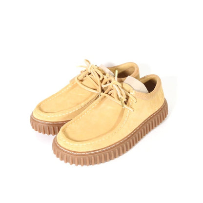 Clarks Torhill Lo Suede Platform Slip-Ons Beige Size 25.0cm