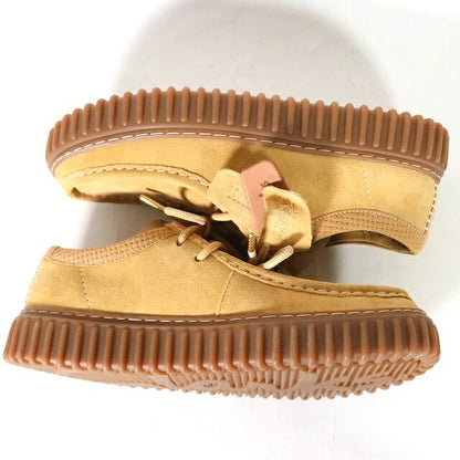 Clarks Torhill Lo Suede Platform Slip-Ons Beige Size 25.0cm