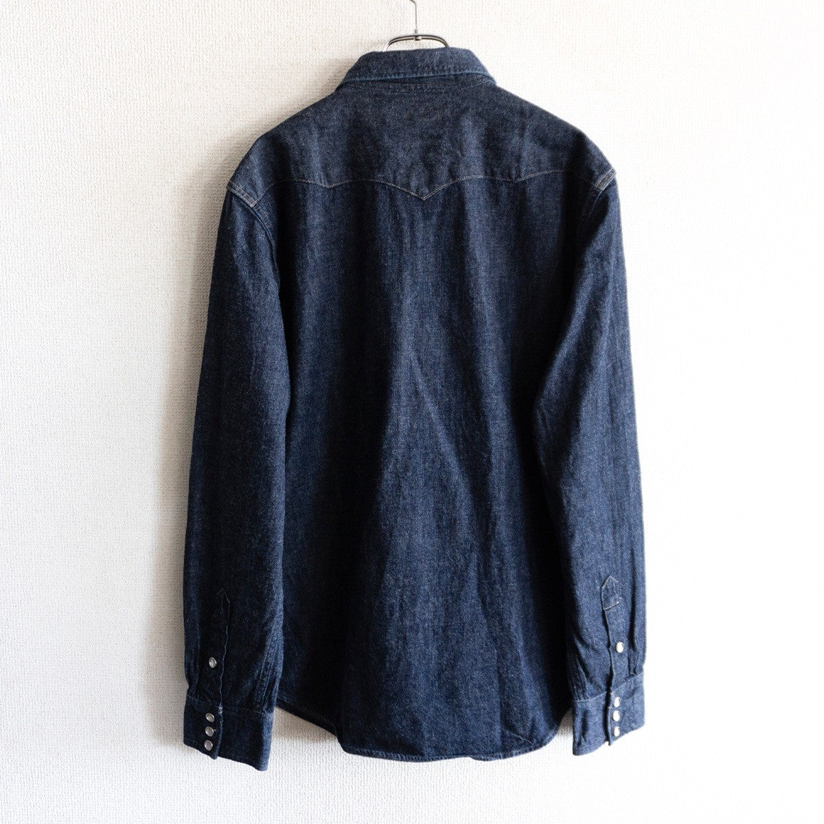 RRL Indigo Buffalo Denim Western Shirt Concho Button Size L