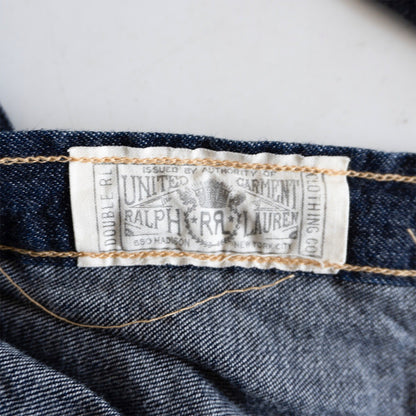 RRL Indigo Buffalo Denim Western Shirt Concho Button Size L