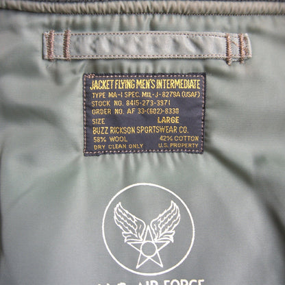 BUZZ RICKSON M-Spec MA-1 Flight Jacket Green Size L