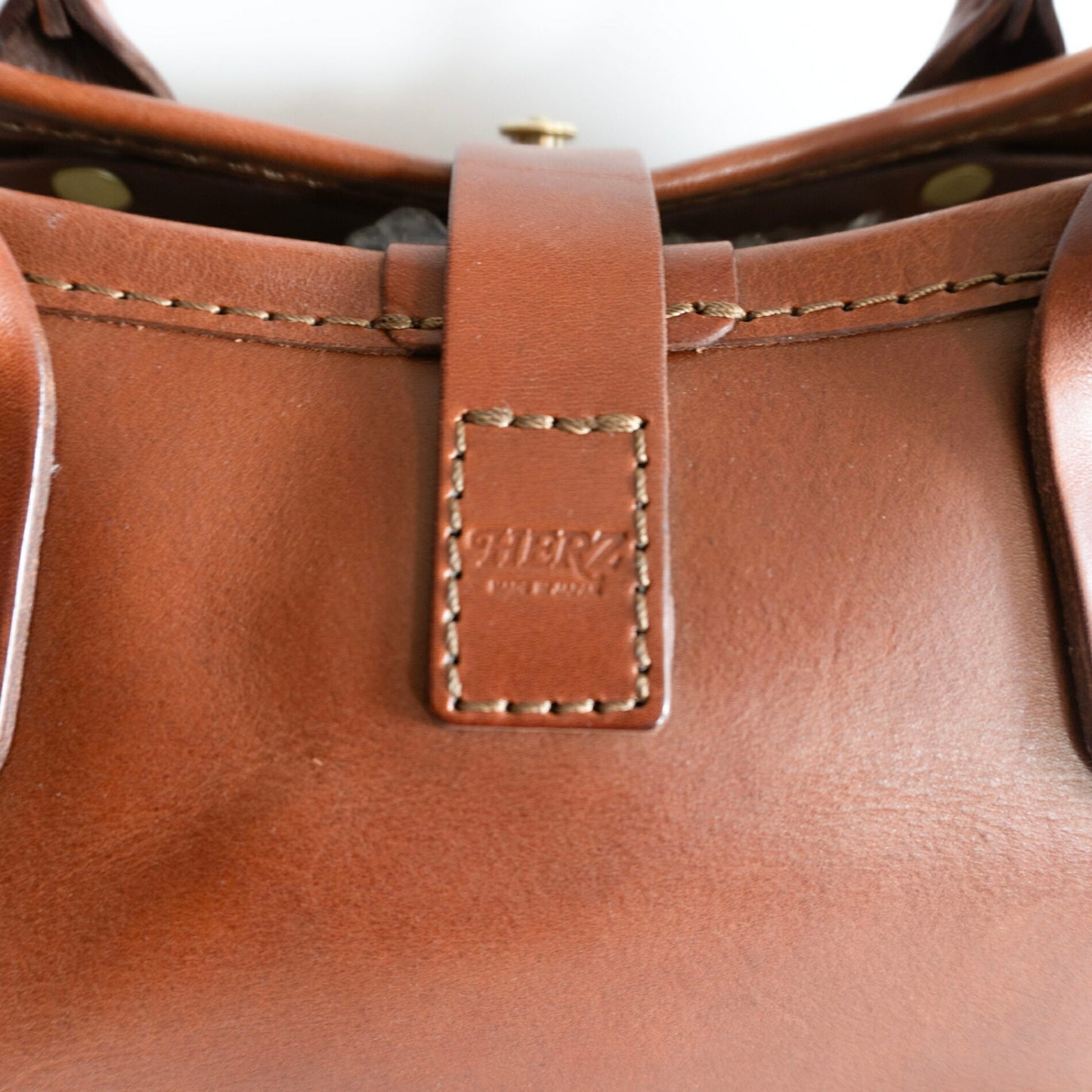 HERZ T-146 Horizontal Leather 2-Way Bag Brown Size ONE SIZE