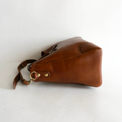 HERZ T-146 Horizontal Leather 2-Way Bag Brown Size ONE SIZE