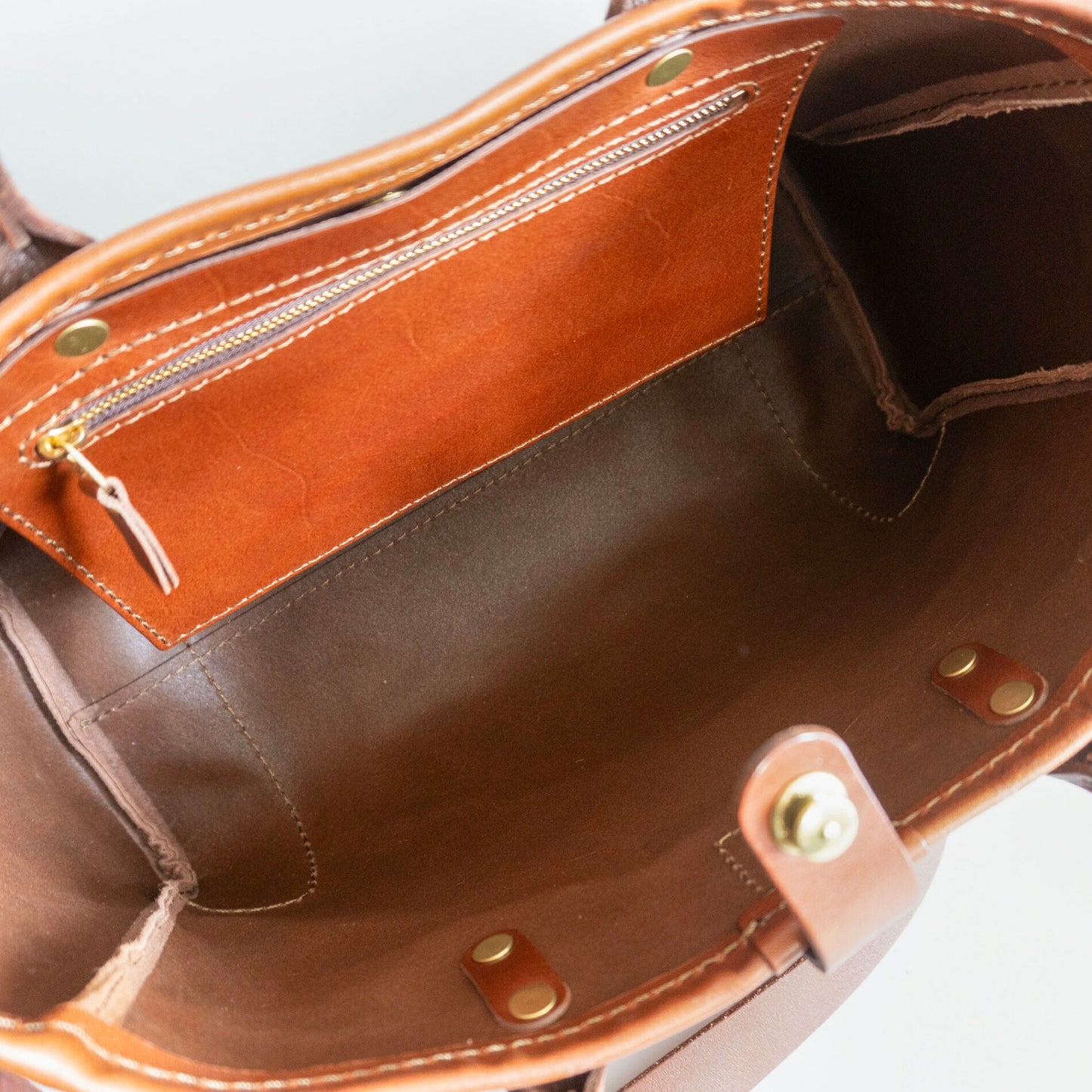 HERZ T-146 Horizontal Leather 2-Way Bag Brown Size ONE SIZE