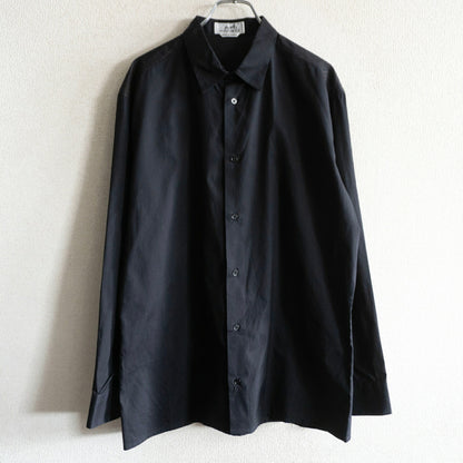 HERMES Selier Button Back Print Shirt Black Size 41