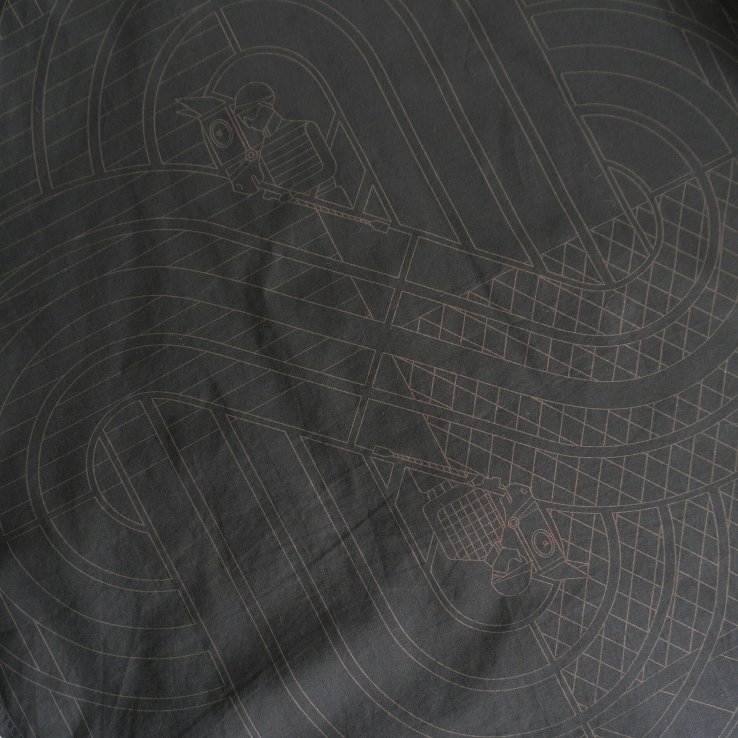 HERMES Selier Button Back Print Shirt Black Size 41