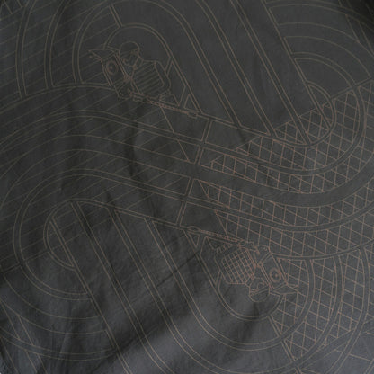 HERMES Selier Button Back Print Shirt Black Size 41