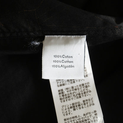 HERMES Selier Button Back Print Shirt Black Size 41