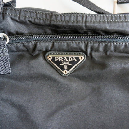 PRADA Triangle Logo Nylon Shoulder Bag Black Size ONE SIZE