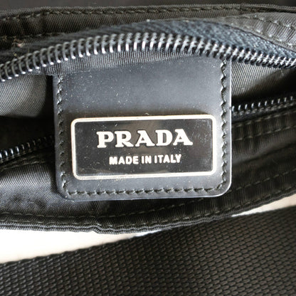PRADA Triangle Logo Nylon Shoulder Bag Black Size ONE SIZE