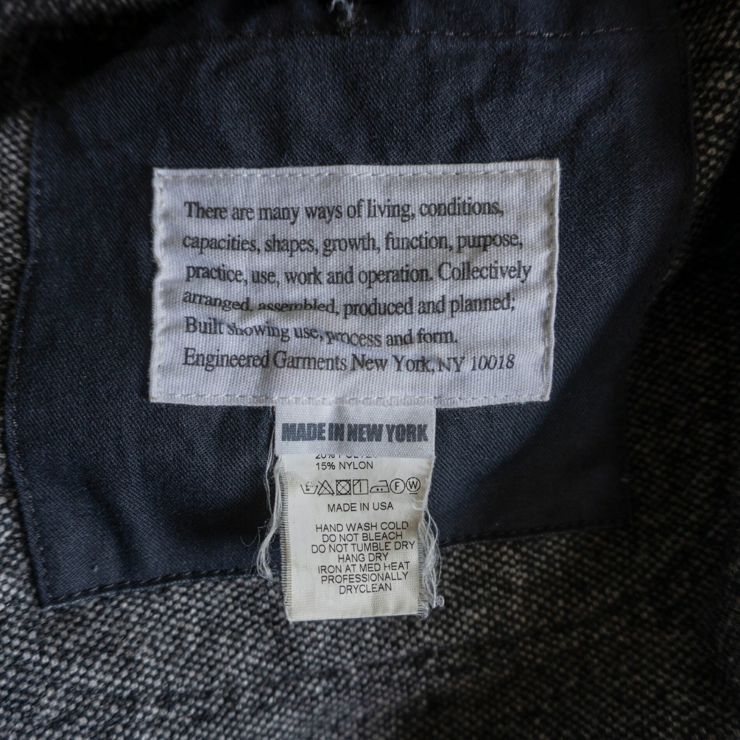 Engineered Garments Tweed Wool Bedford Jacket Gray Size S