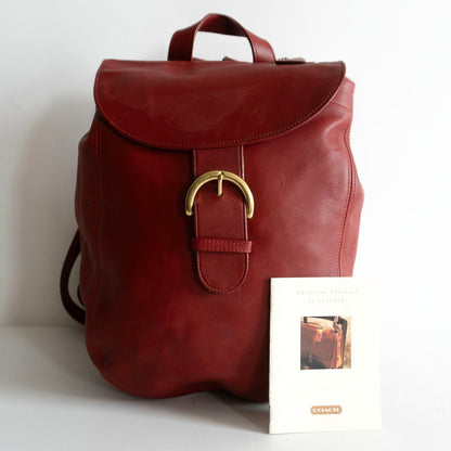OLD COACH Leather Backpack 4134 Red Size ONE SIZE