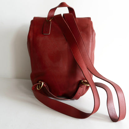 OLD COACH Leather Backpack 4134 Red Size ONE SIZE