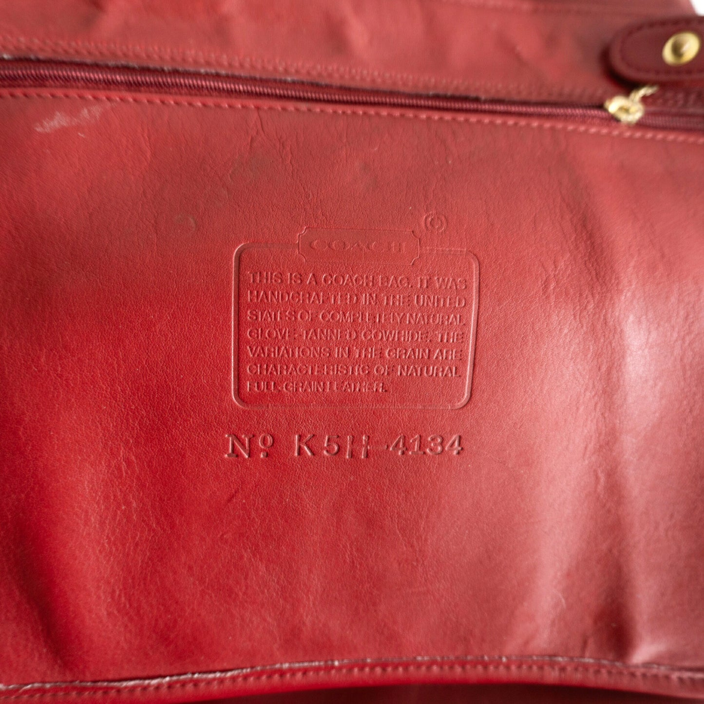 OLD COACH Leather Backpack 4134 Red Size ONE SIZE
