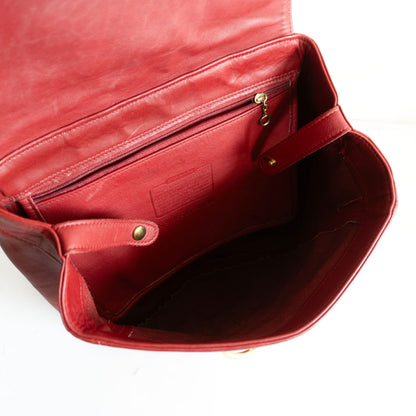 OLD COACH Leather Backpack 4134 Red Size ONE SIZE
