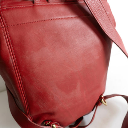 OLD COACH Leather Backpack 4134 Red Size ONE SIZE