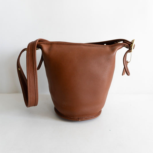 OLD COACH Brown Leather Bucket Shoulder Bag Size ONE SIZE