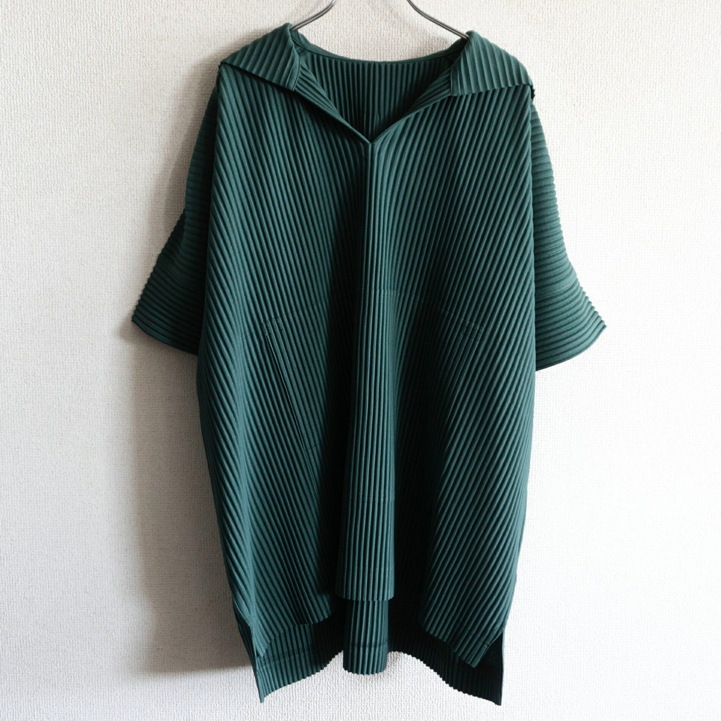 HOMME PLISSE ISSEY MIYAKE Pleated Hoodie Green Size 2
