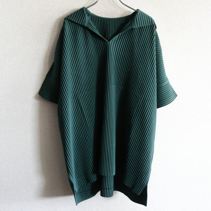 HOMME PLISSE ISSEY MIYAKE Pleated Hoodie Green Size 2