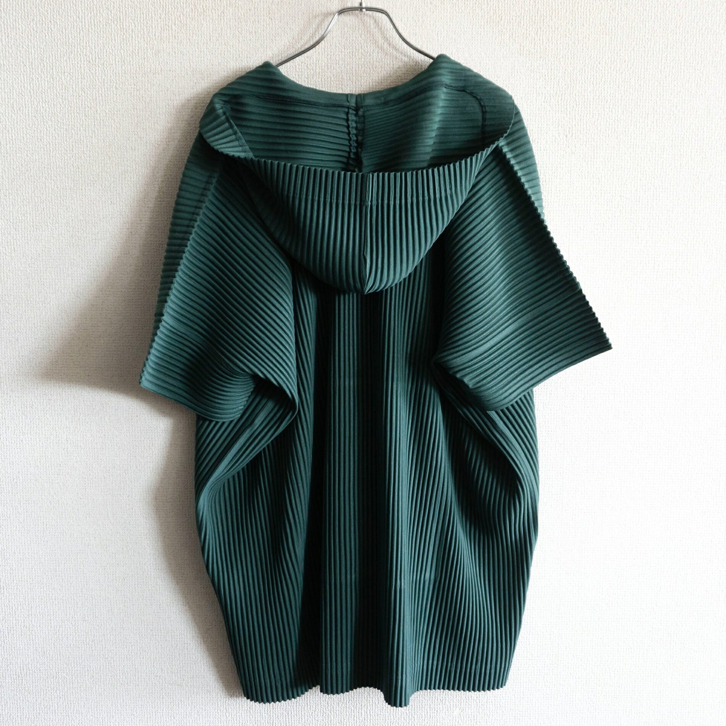 HOMME PLISSE ISSEY MIYAKE Pleated Hoodie Green Size 2