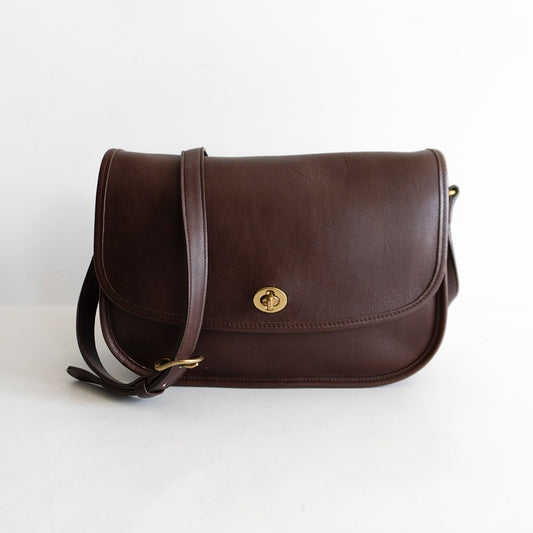 OLD COACH Dark Brown Turnlock Shoulder Bag Size ONE SIZE