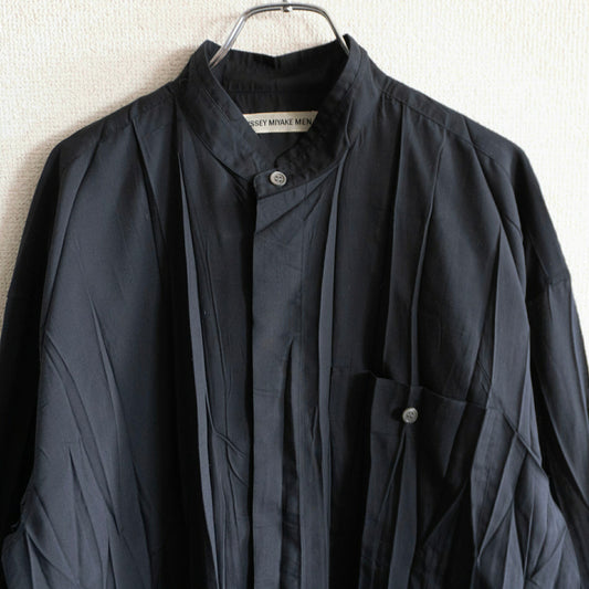 ISSEY MIYAKE MEN Pleated Shirt Black Size 2