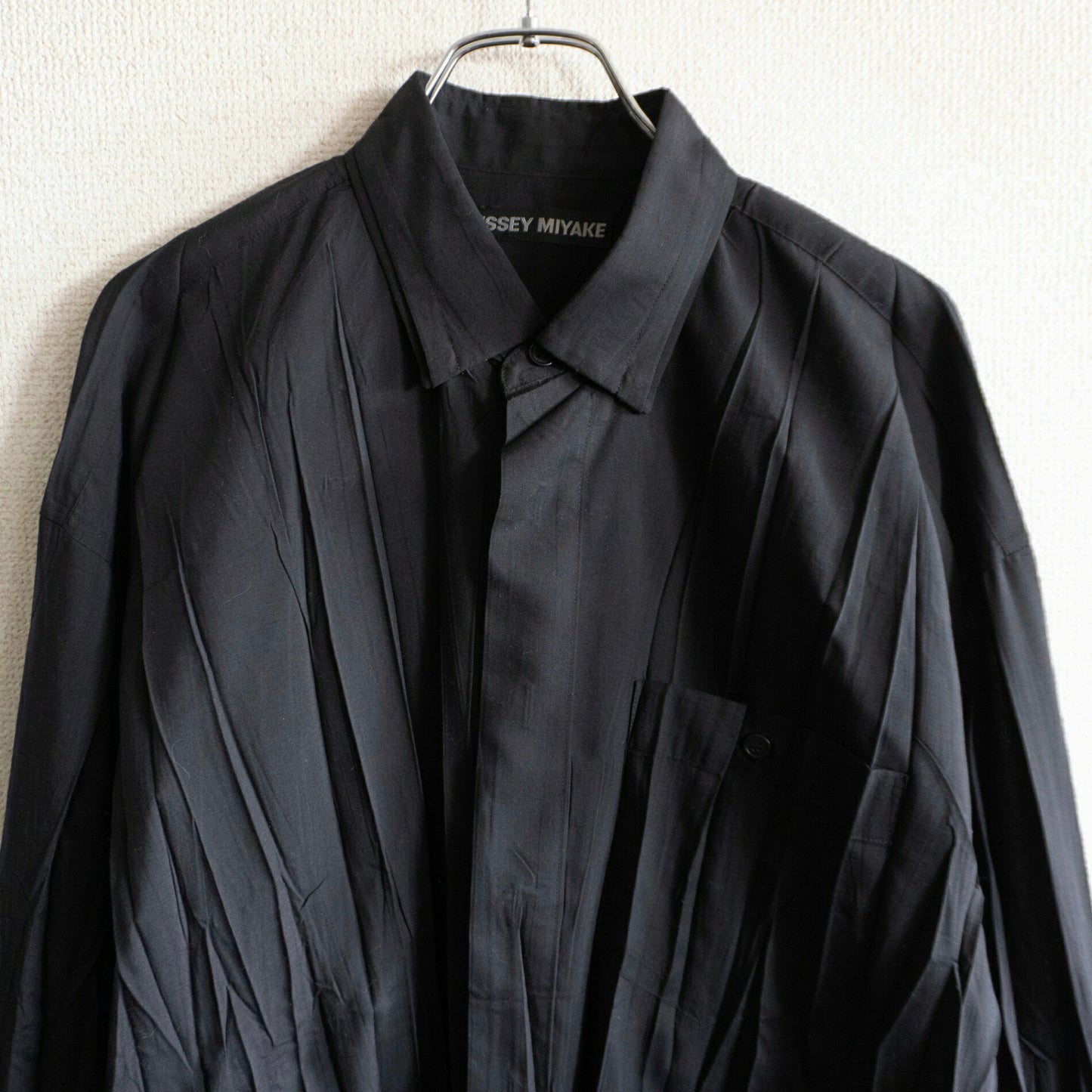ISSEY MIYAKE MEN Pleated Shirt Black Size 1