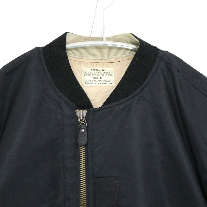 CLANE x FRAGMENT Reversible MA-1 Bomber Black Size 3