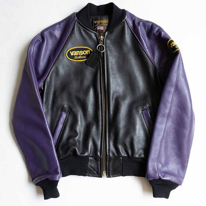 VANSON TJV All Leather Varsity Jacket USA Made Size S