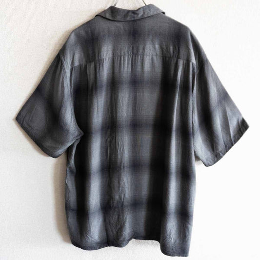 WACKO MARIA Ombre Check Rayon Open Collar Shirt Size L