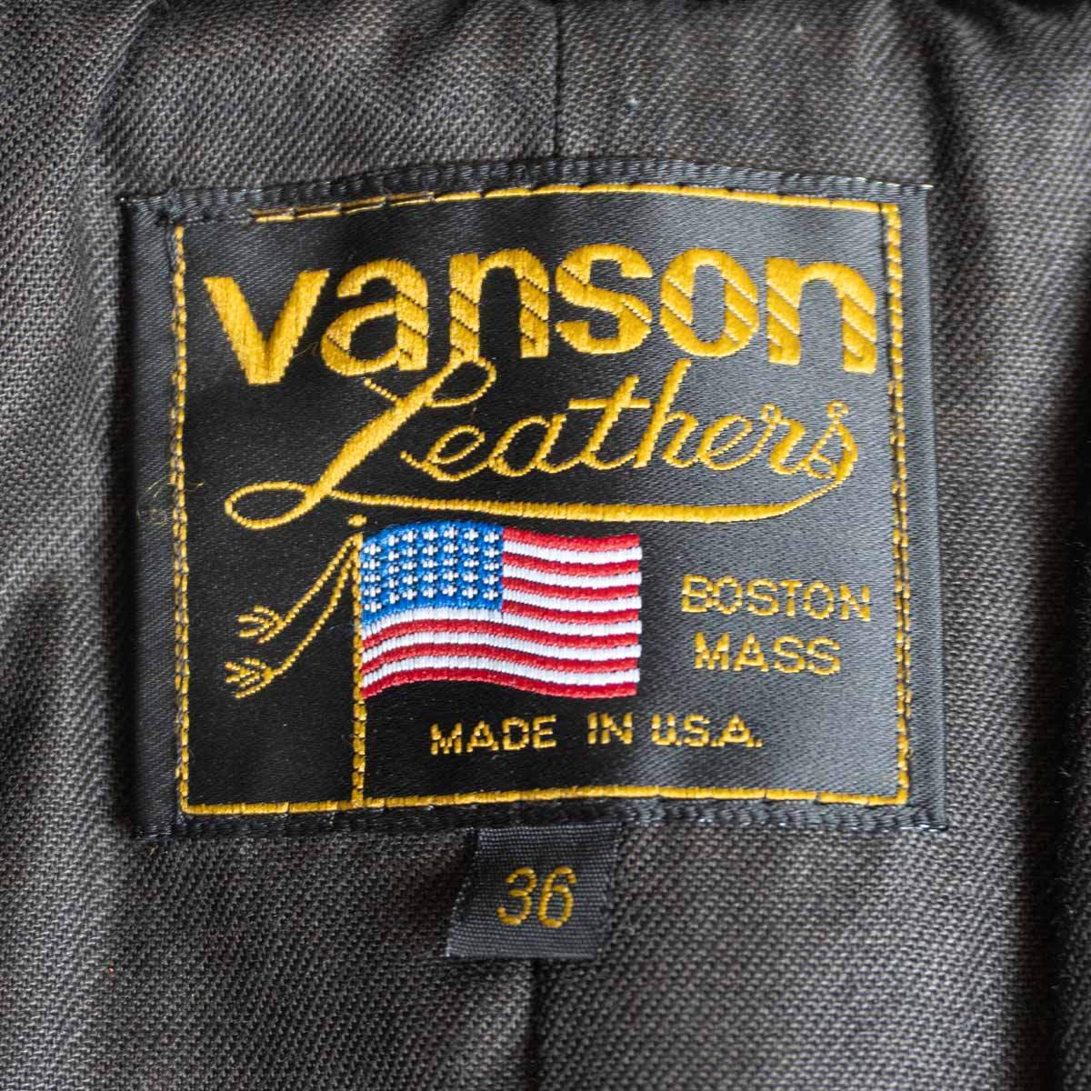 VANSON TJV All Leather Varsity Jacket USA Made Size S