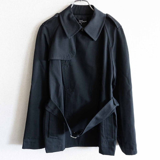 tricot COMME des GARCONS Wool Gabardine Trench Coat Size M