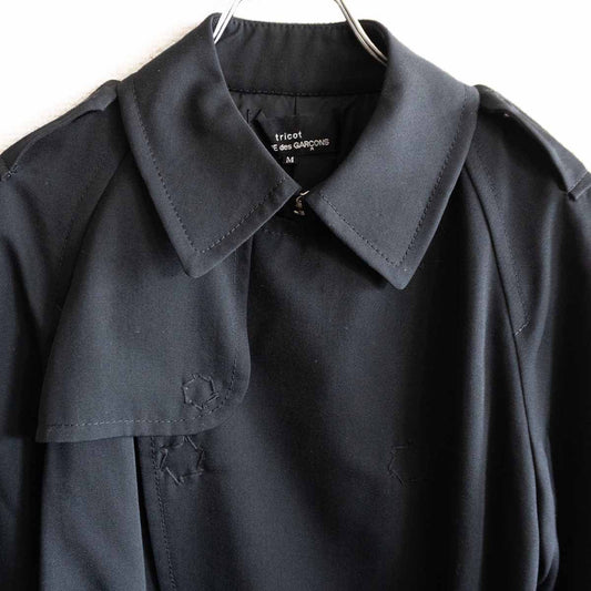 tricot COMME des GARCONS Wool Gabardine Trench Coat Size M