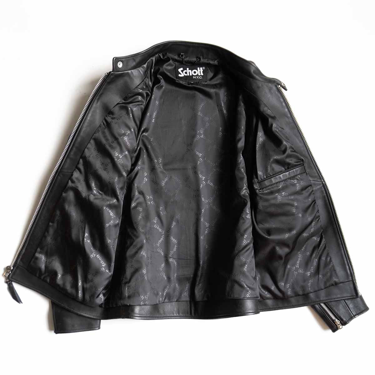 SCHOTT Sheepskin Cafe Racer Leather Jacket Size XL