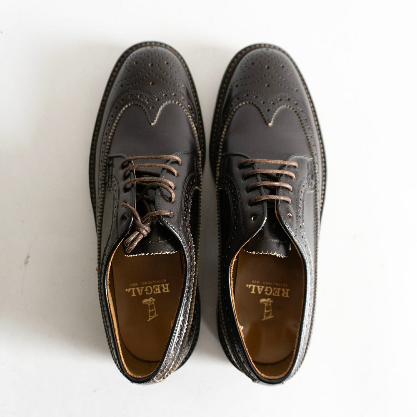 REGAL Wingtip Leather Shoes Size 26EE