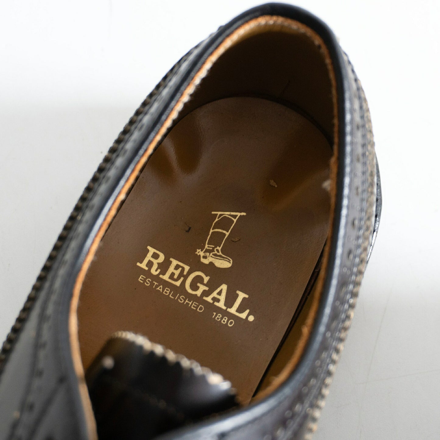 REGAL Wingtip Leather Shoes Size 26EE