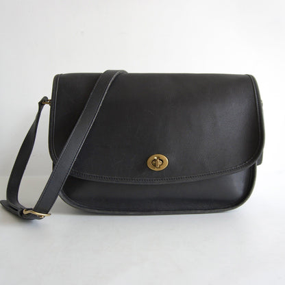 OLD COACH Black Turnlock Leather Shoulder Bag Size ONE SIZE