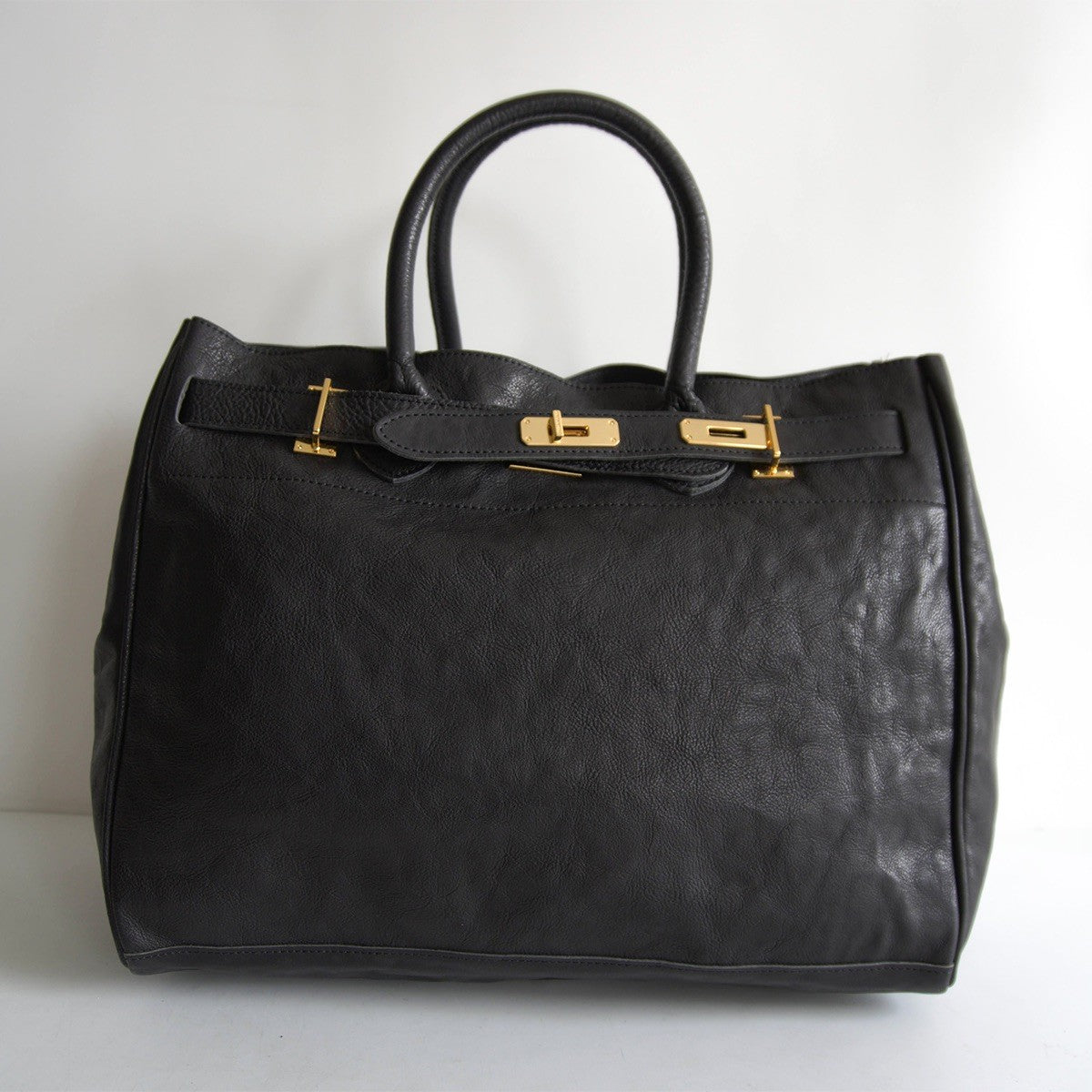 SITA PARANTICA Grained Leather Handbag Black Size ONE SIZE