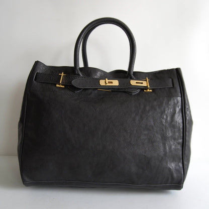 SITA PARANTICA Grained Leather Handbag Black Size ONE SIZE