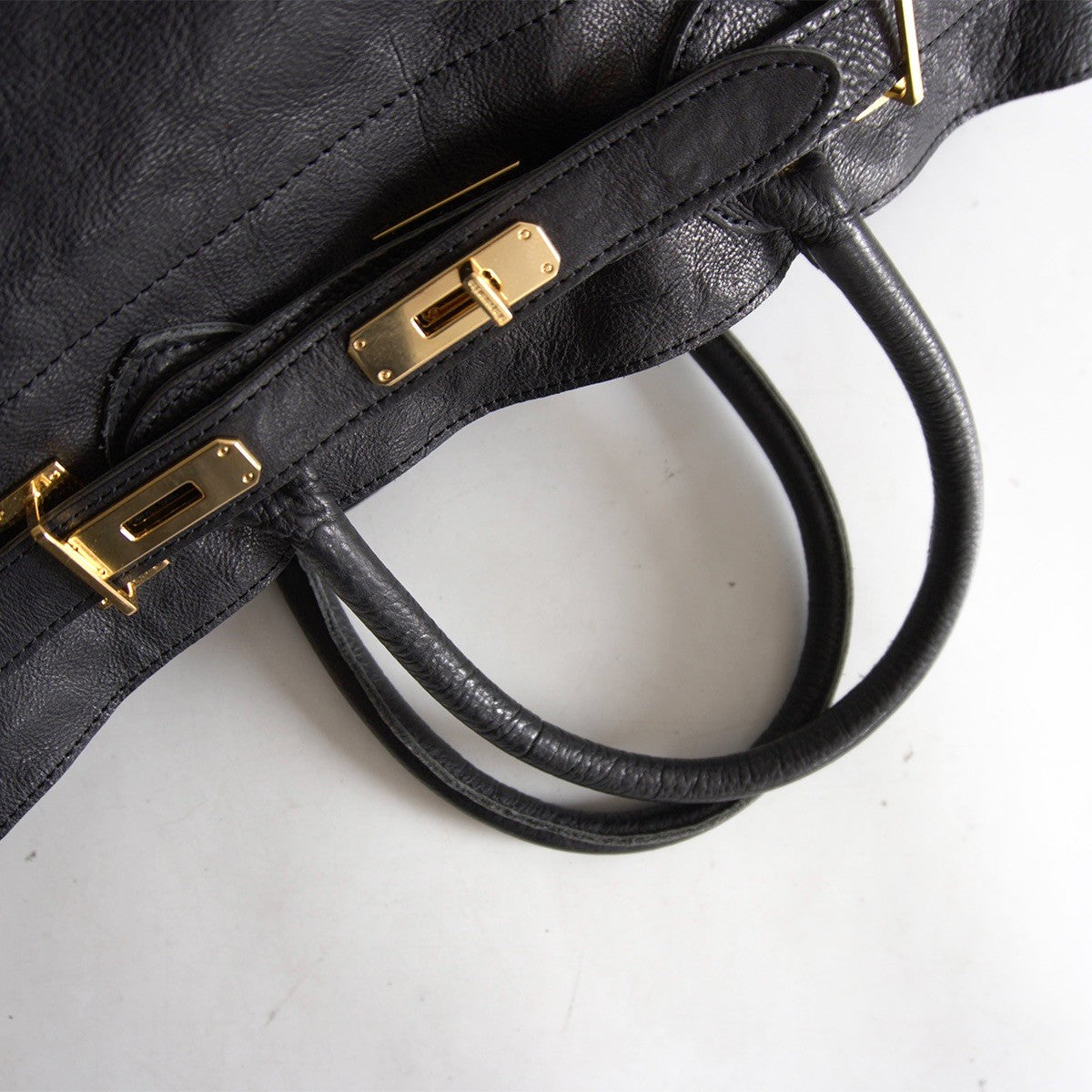 SITA PARANTICA Grained Leather Handbag Black Size ONE SIZE