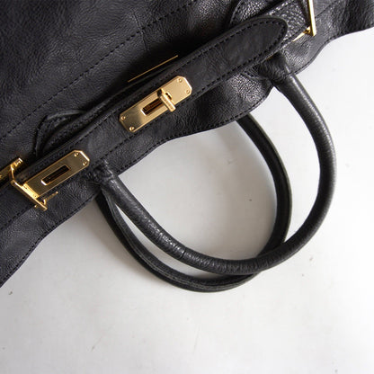 SITA PARANTICA Grained Leather Handbag Black Size ONE SIZE