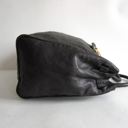 SITA PARANTICA Grained Leather Handbag Black Size ONE SIZE