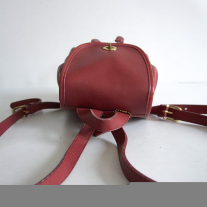 OLD COACH Red Leather Backpack 9960 Size ONE SIZE