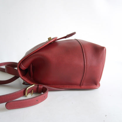 OLD COACH Red Leather Backpack 9960 Size ONE SIZE