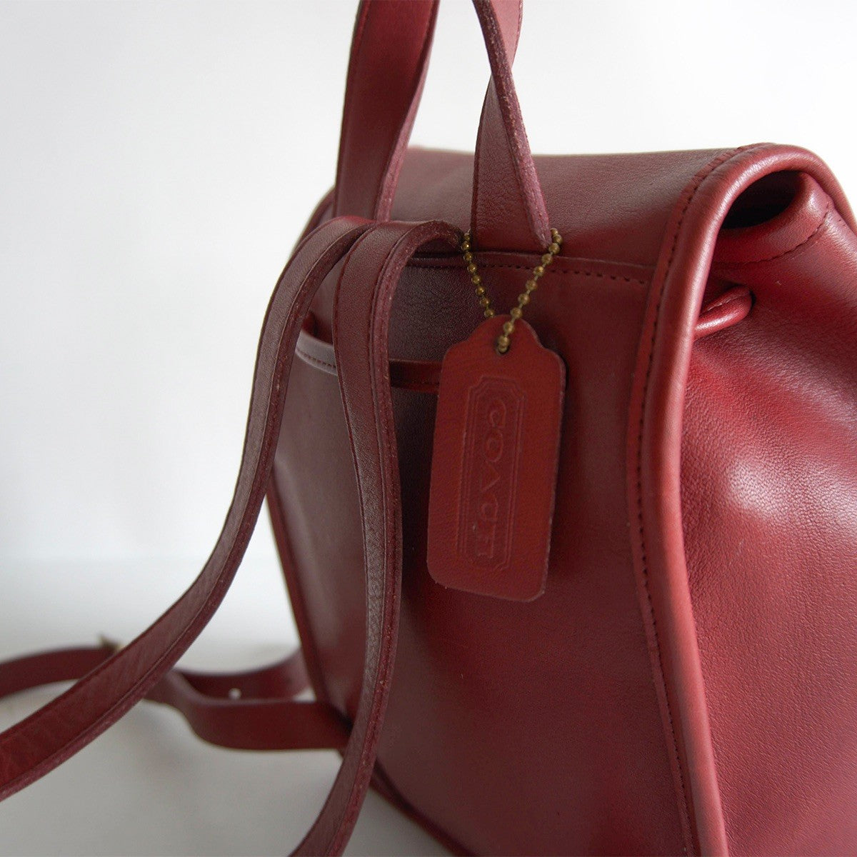 OLD COACH Red Leather Backpack 9960 Size ONE SIZE