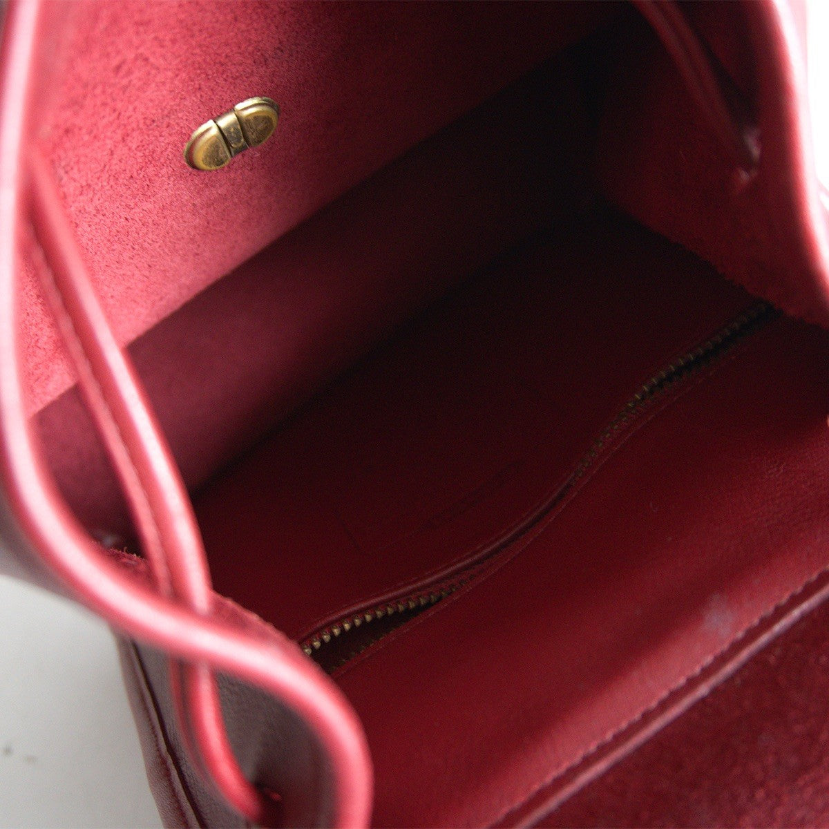 OLD COACH Red Leather Backpack 9960 Size ONE SIZE