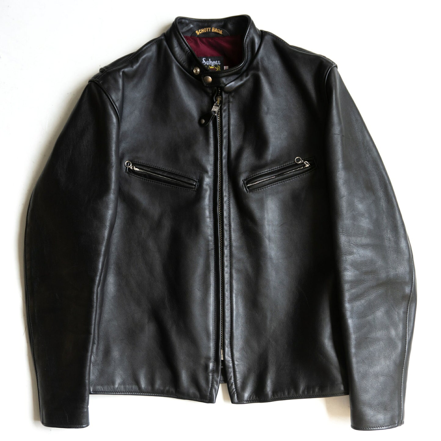 SCHOTT 641XX Single Rider Leather Jacket Black Size 42