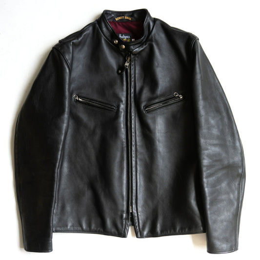 SCHOTT 641XX Single Rider Leather Jacket Black Size 42